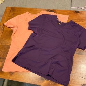 Carhartt Force Scrub Tops, Purple and Coral